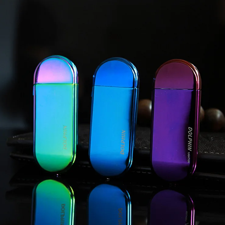 

Free Shipping Ultra Thin Compact Jet Butane Lighter Grinding Wheel Lighter Mini NO GAS Gadgets for Men Smoking Accessories 2019