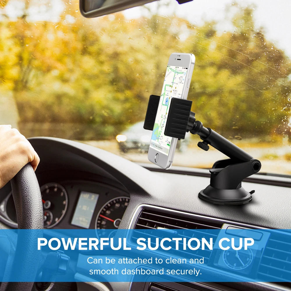 MPOW Dashboard Car Mount 360 Degree Universal Phone Holder Flexible and Adjustable Suction Cup For 4.0-6.0 Smartphone iphone X (1)