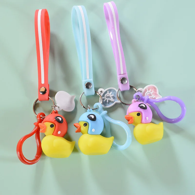 Cute Duck Keychain Safety Hat Small Yellow Key Chain Pendant For Women Bag Gifts Kids Gift Chains | Украшения и аксессуары
