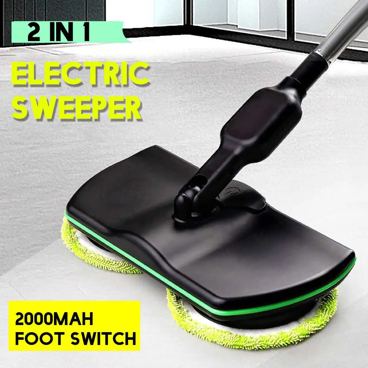 

Rechargeable Electric Rotary Mop 360 degree Rotation Cordless Floor Cleaner Scrubber Polisher Microfiber Cleaning Mop for Home