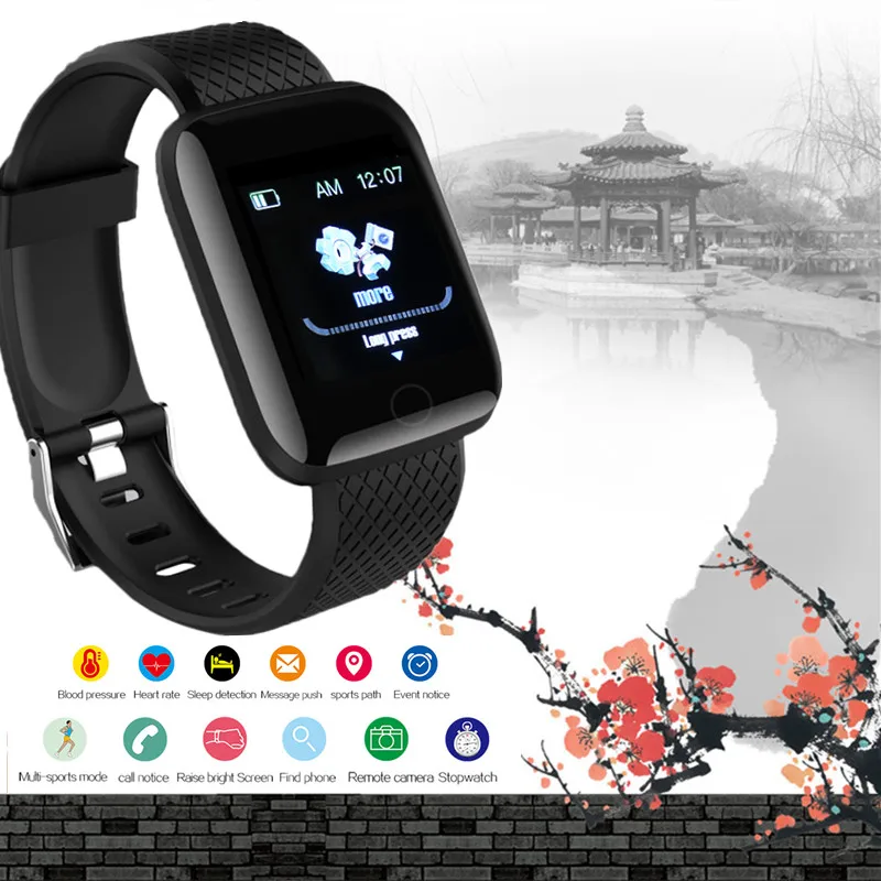 Android, умные часы для мужчин, 116 plus, для redmi, xiaomi, samsung, Bluetooth, браслет, пульсометр, SmartBand, фитнес-трекер для ios