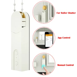 DIY Smart Motorized Chain Roller Drive Motor for Blinds Shade Shutter Solar Panel Powered and Charger Support Bluetooth APP
