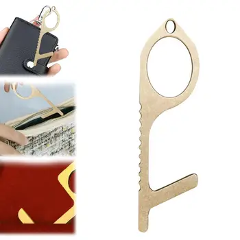 

Portable No Touch Open Protective Tool Anti Germ Elevator Button Drawer Door Assistant Safety Brass Contactless Artifact Home