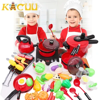 

44PCS Simulation Kitchen Appliances children's kitchen Toys for Girls Pretend Play Cookware Pot Pan Cooking Utensils Kids Gift