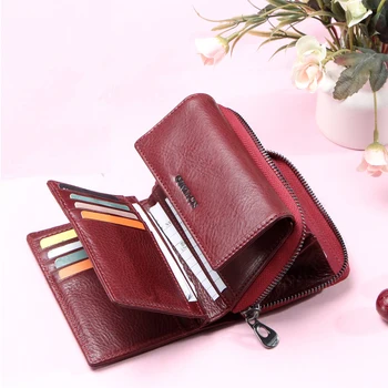 

Fashion multi-function leather ladies wallet Korean version of solid color zip coat leather coin purse 2019 new women's wallet