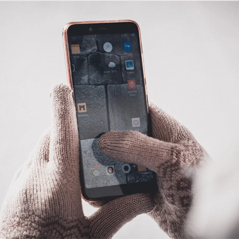 Xiaomi Mijia youpin FO, 1 пара, перчатки для сенсорного экрана, зимние теплые бархатные перчатки для езды на мотоцикле, перчатки на полный палец