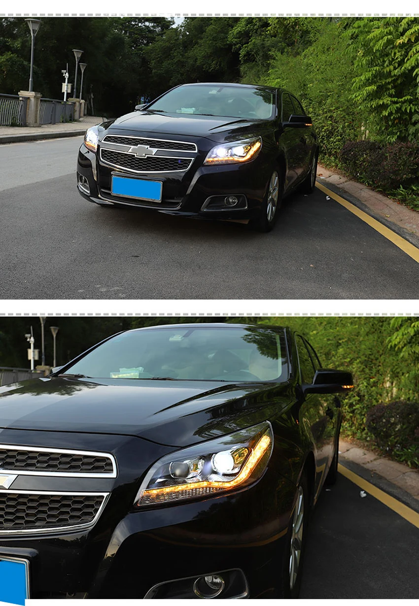Автомобильный Стайлинг корпус передней фары для Chevrolet Malibu фары Malibu светодиодный фары DRL Объектив Двойной Луч Биксенон HID