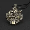 Collier Punk pour hommes, couleur argent Antique, viking oidn ancre, amulette nordique pendentif croix corbeau, chaîne en métal, breloques pour hommes, bijoux ► Photo 2/6