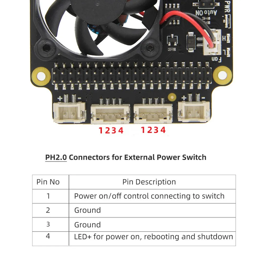 Raspberry Pi X735 безопасное выключение управление питанием и автоматическое охлаждение платы для Raspberry Pi 4 Модель B/3B+(plus)/3B/2B