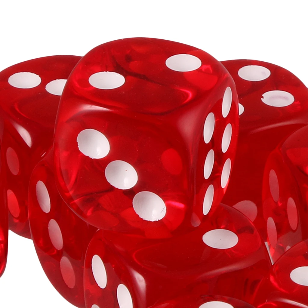 10pcs 16mm Six-sided D6 Dice for Dungeons & Dragons D&D TRPG Dices Party Gambling Dices Game Digital Dices