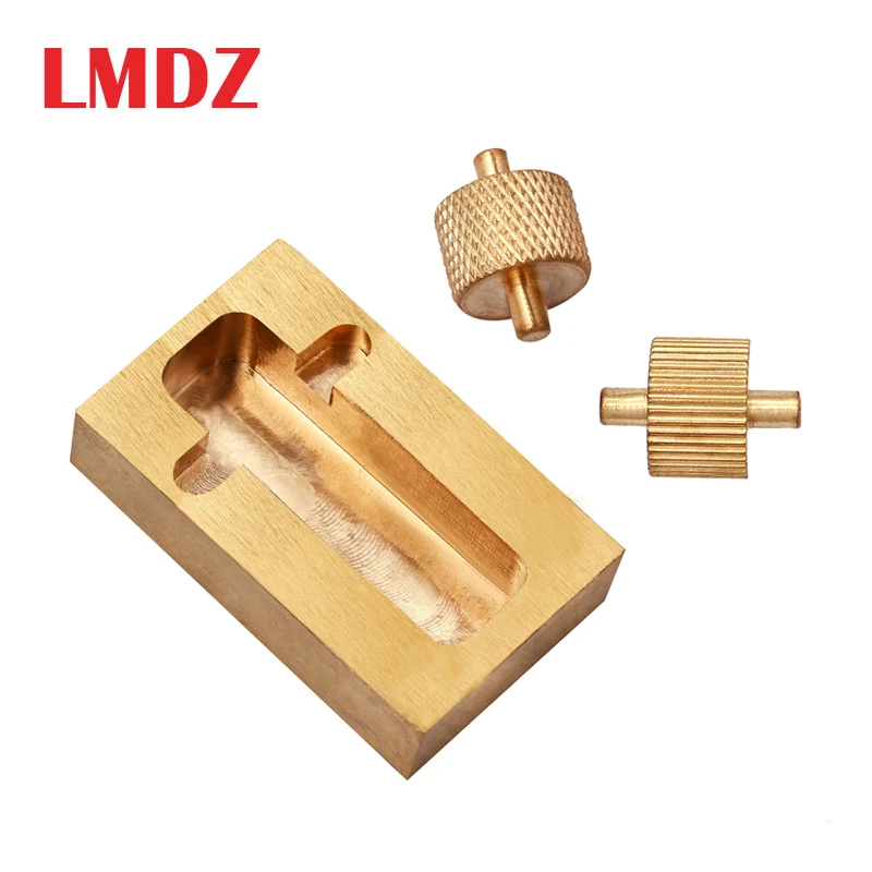LMDZ Brass Edge Oil Box With Two Rollers Mini Side Oil Hopper Box Dye Box Bucket DIY Leather Craft Tool Mini-leather Processor