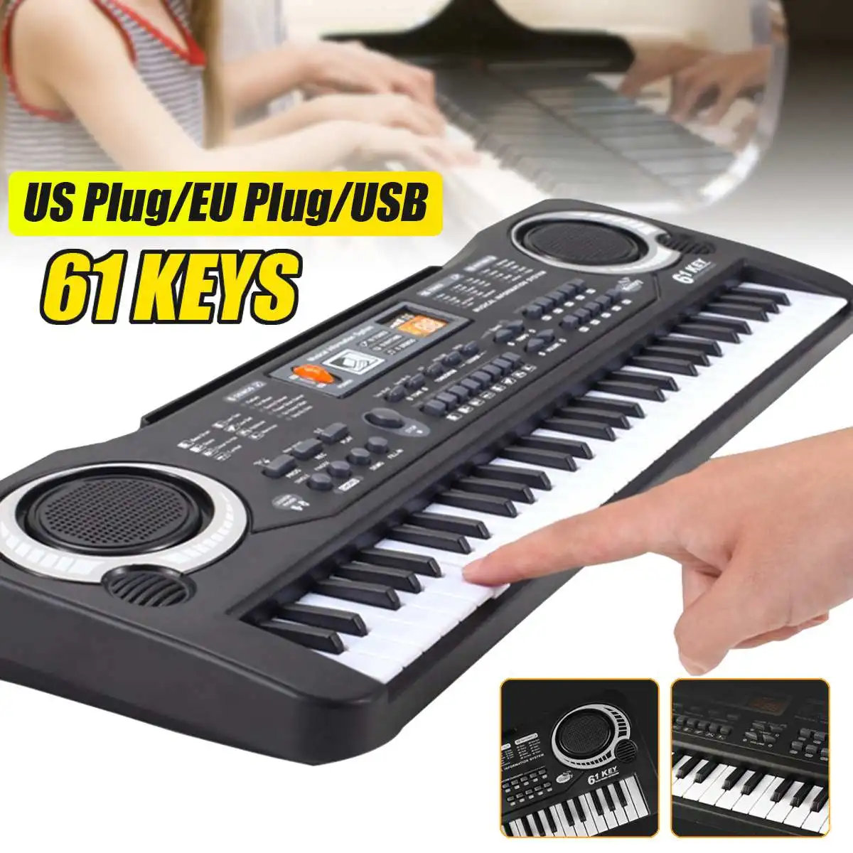61 Tasten Mini E-Piano Keyboard E Klavier mit Mikrofon Geschenk Weihnachten Neu 