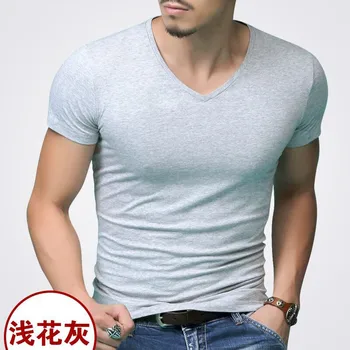 

2192- Short-sleeved t-shirt men's loose five-point sleeves in summer