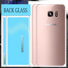 5,1 ''для SAMSUNG Galaxy S7 плоский G930 G930F задняя крышка для батареи Сменный стеклянный корпус с объективом для камеры