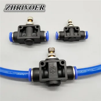 

Pneumatics Air Throttle Valve Speed Control Quick Hose Tube Water Fitting Connector Pneumatic Fittings Adjust 4mm 6mm 8mm 10mm
