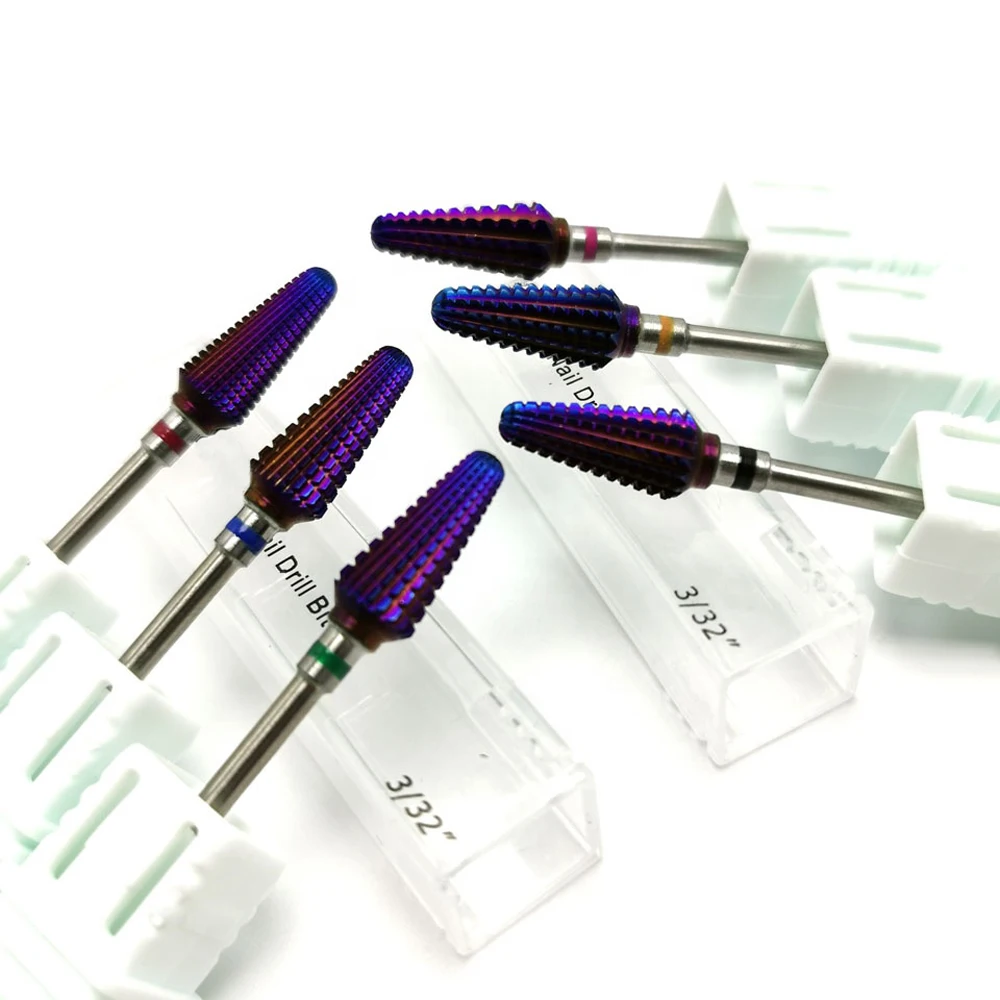 

6 Types Tornado Purple Coating Nail Drill Bits Tungsten Carbide Nail Bit Milling Cutter Accessories Manicure Nails Art Tool