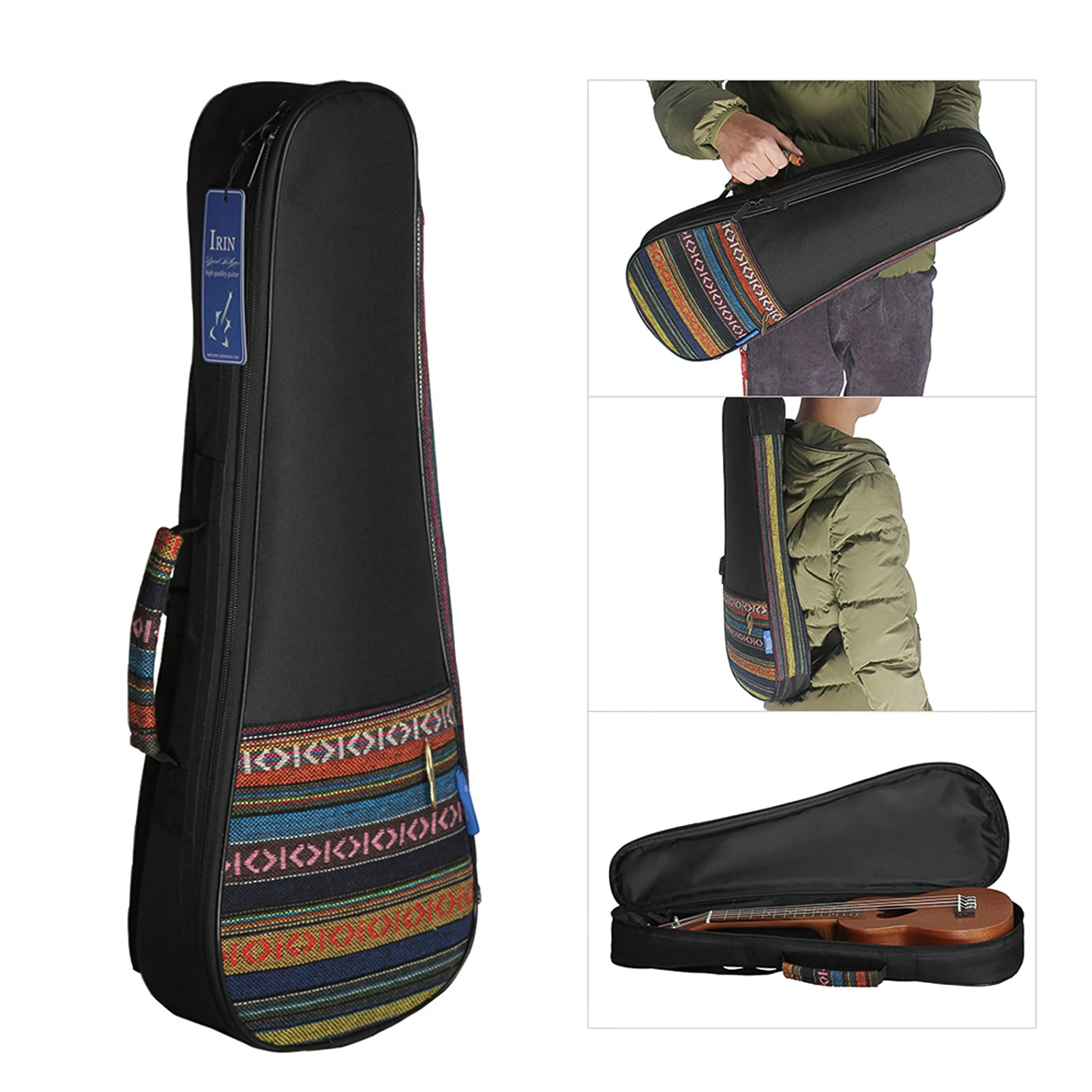 Colorful 21&quot Soprano Ukelele Ukulele Uke Bag Backpack Case Ethnic National Style Durable Cotton Thicken Padding &amp Shoulder Strap | Спорт