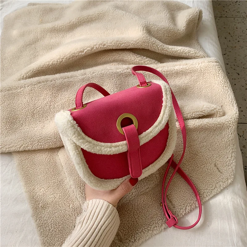 

Fashion Cute Furry Women Bag Over the Shoulder Candy Color Cell Phone Crossbody Bags for Women New Lady Handbag Torebka Damska