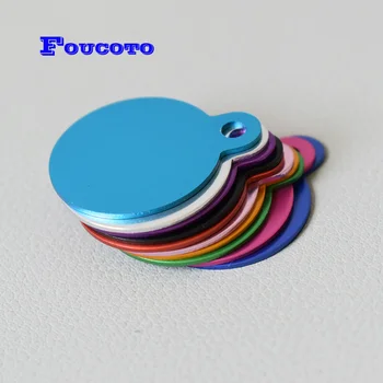 

20pcs Pet Id dog tag aluminum round ID tag name blank dog tags collar pendant customized Logo laser personalized engraving text