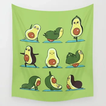 

Avocado Yoga Wall Tapestry Wall Hanging Tapestries Bedspread Coverlet Wall Art Blanket Sheet Table Cloth Lightweight