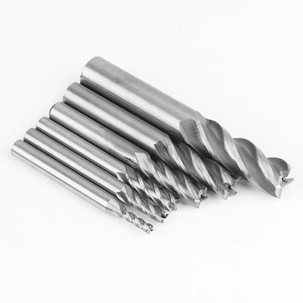 6 шт. HSS ЧПУ 4 Флейта концевой фрезы бурильная машина гусеничного 1/2 3/8