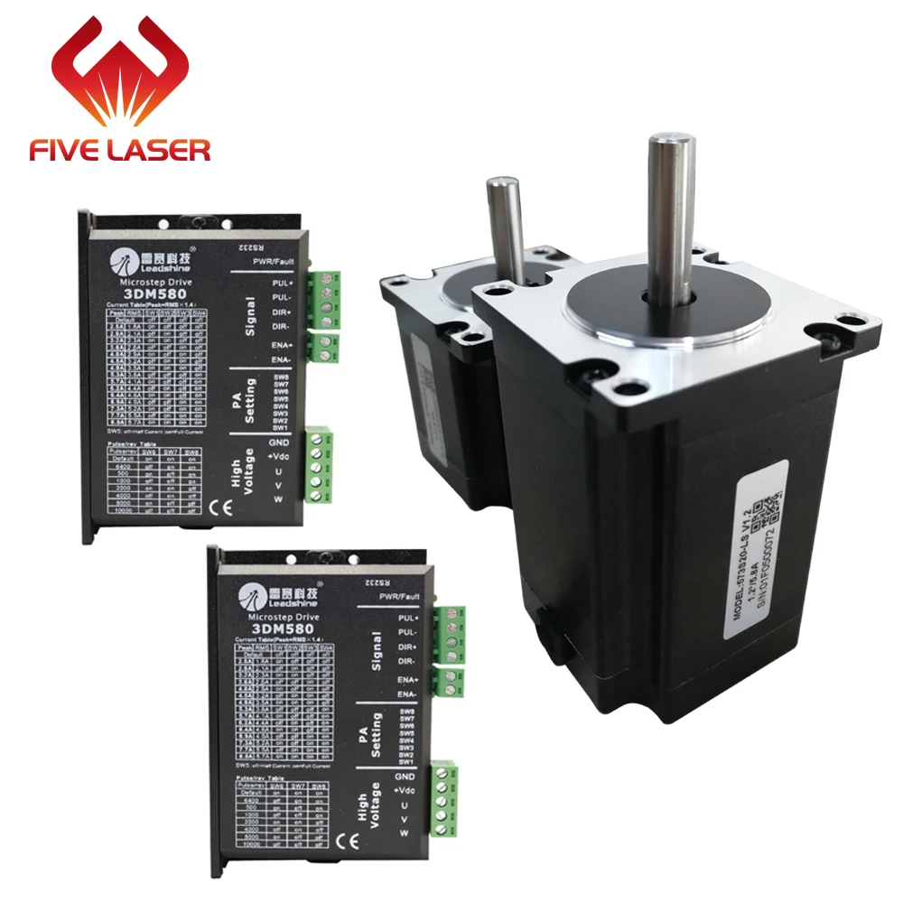 

Laser cutting machine used 3 phase leadshine stepper motor 573S10 573S20 and driver 3DM580 package selling
