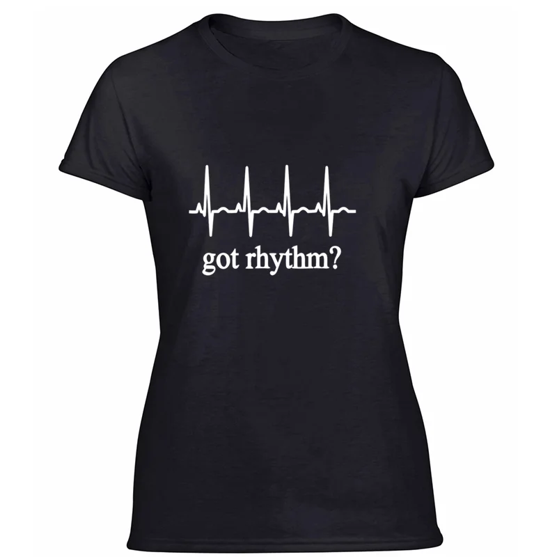 Новая модная дышащая футболка с надписью love got rhythm Kawaii, хлопковая Футболка с юмором, большой размер S~ 5xl, популярная футболка - Цвет: Women-Black