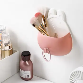 

Colorful Small Makeup Brush Comb Storage Box Bathroom Punch Free Toothbrush Toothpaste Draining Rack