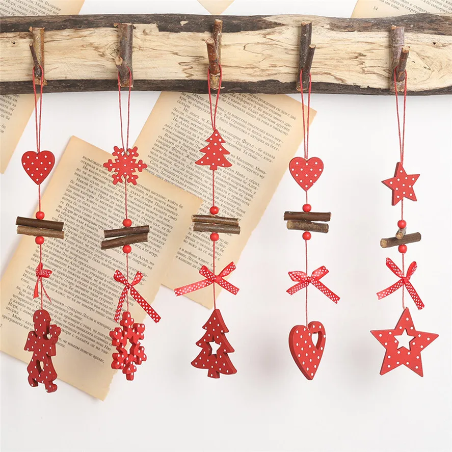 

Christmas Tree Decoration 1PC New Wooden Pendant Christmas Tree Creative Xmas Party Decoration Pendants 0815#30