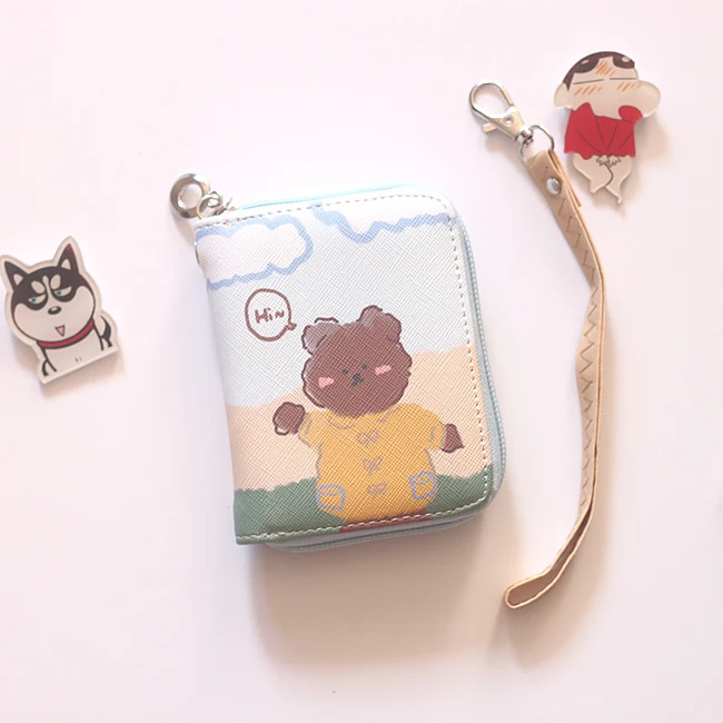 Mini Bear PU Leather Woman Wallet Cute Students Wallets Korean Style Woman Redit Card Holders Chic Female Coin Purse