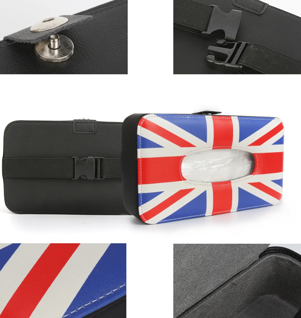 Estilo do Carro Caixa de Tecido Jack para Mini Assento Pescoço Voltar Titular União Cooper Jcw um R50 R55 R56 R60 R61 F54 F56 F60 Acessórios 7 Estilo do carro assento pescoço voltar caixa