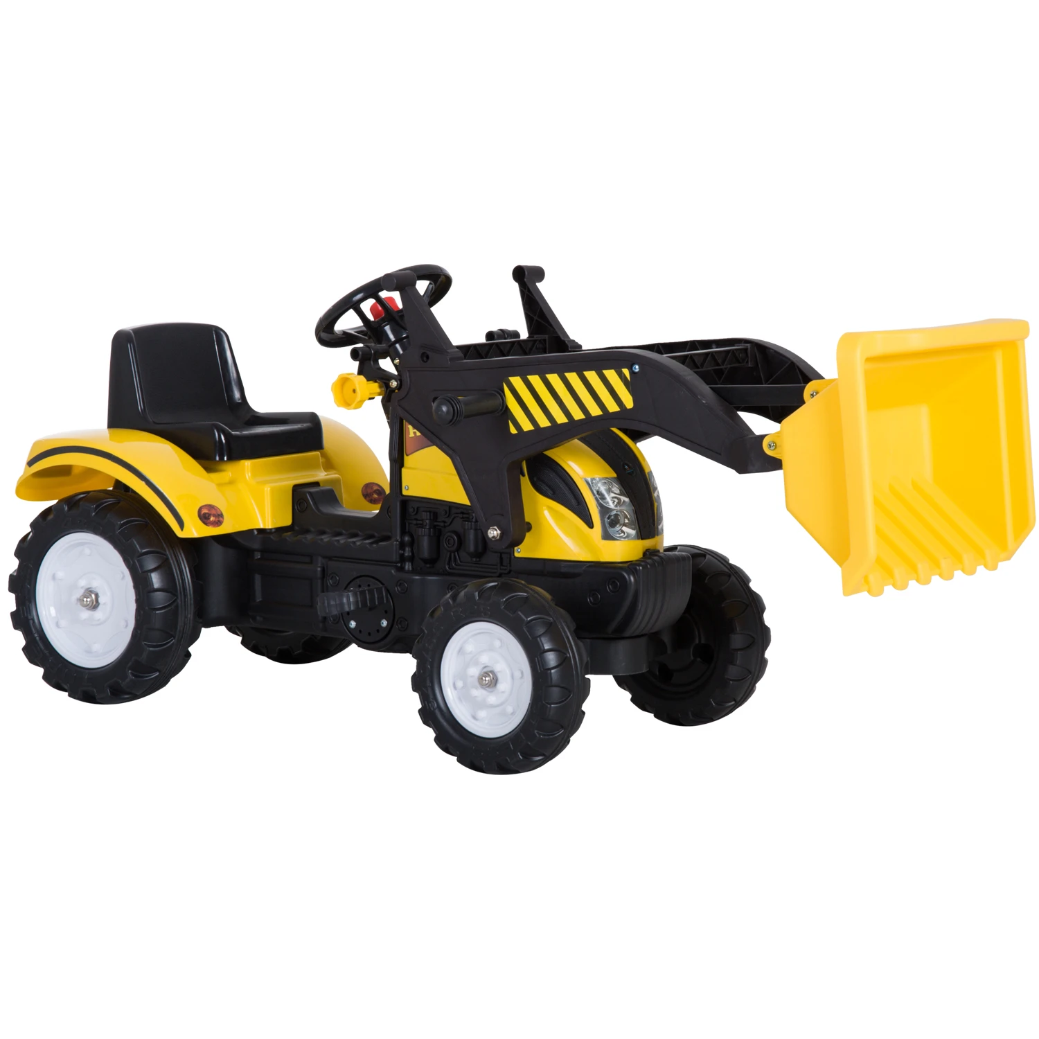 HOMCOM Tractor Pedales Excavadora Infantil Juguete de Montar con