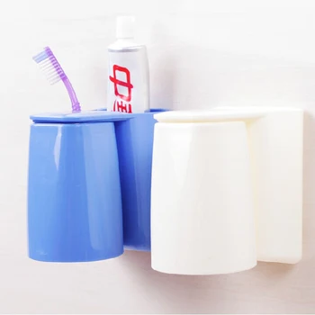 

2 In 1 Magnetic Tooth Mug Toothbrush Wash Gargle Suit Creative Toothpaste Storage Holder Set Bathroom Wall Mount Stand Organizer