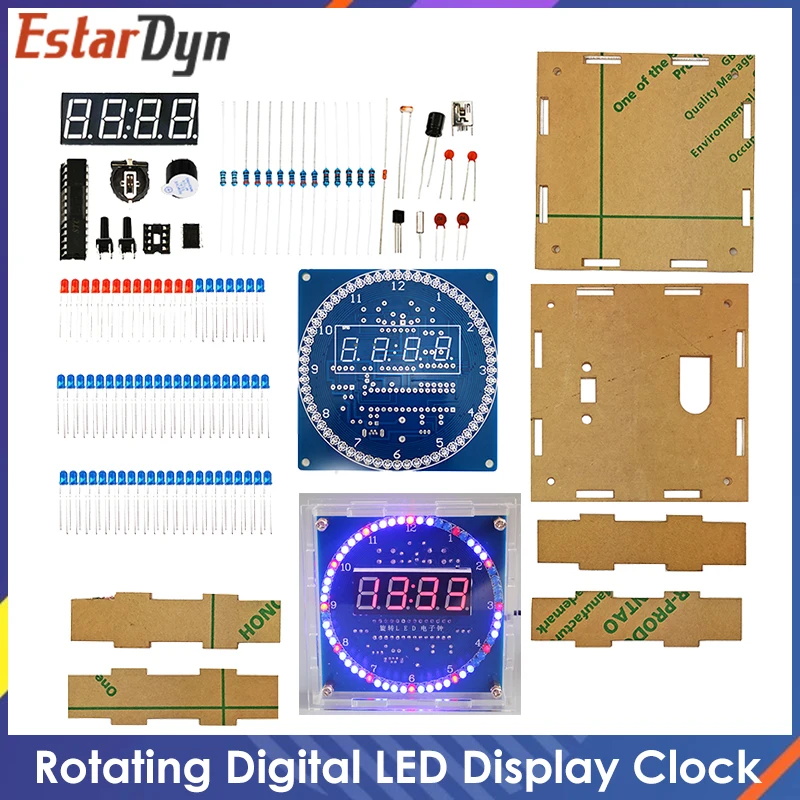 Eletrônico Digital Despertador Kit, Rotativo Módulo de Display LED, SCM Aprendizagem Board, DIY, 51, 5V, DS1302