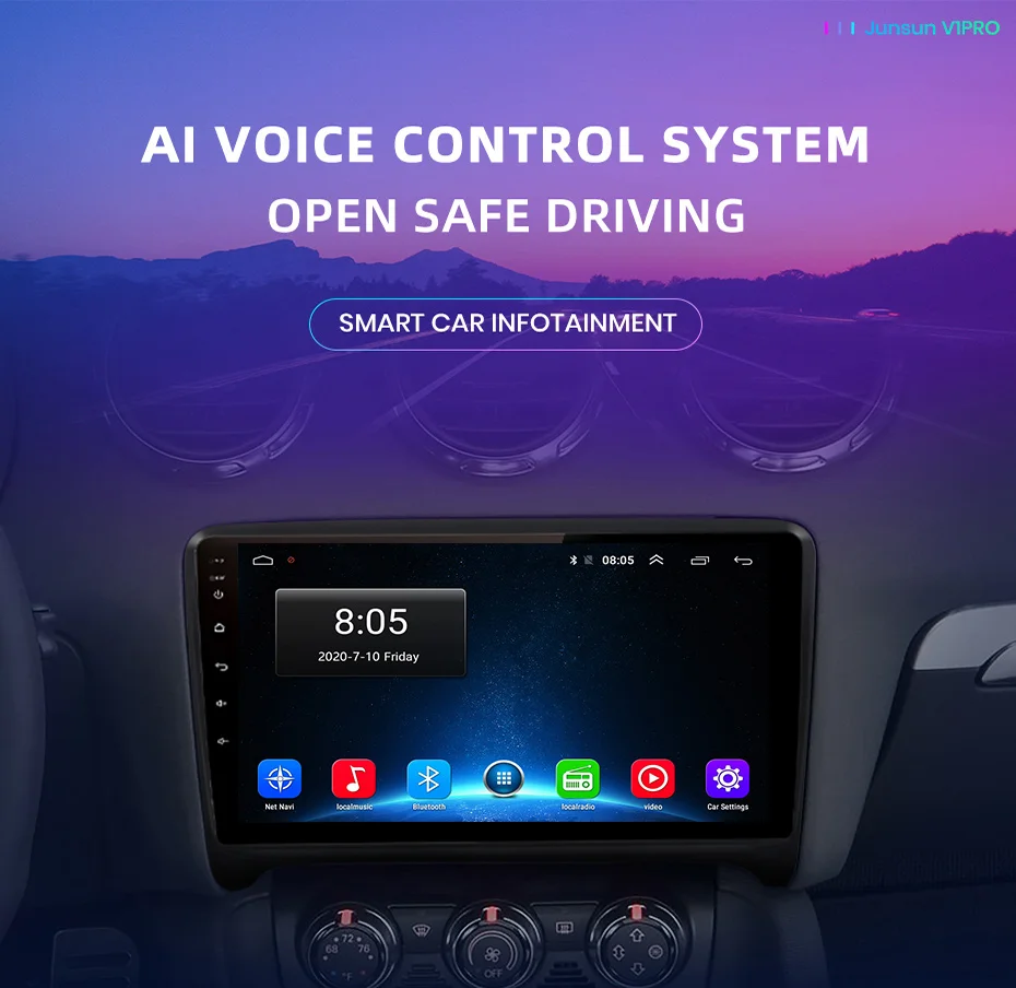Junsun V1 pro AI Voice 2 din Android Auto Radio for Audi TT MK2 8J 2006 ...