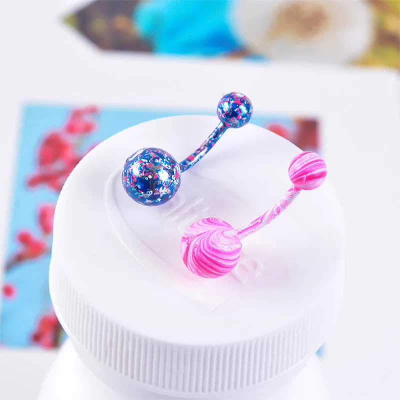 16pcs/lot Piercing Navel Surgical Steel Single Crystal Rhinestone Belly Button Rings Navel Piercing