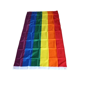

1 pc Rainbow Flag Vivid Color Large Polyester Lightweight LGBT Pride Flag Banner for Movement Indoor