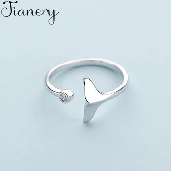 

JIANERY Bohemian Fashion 925 Sterling Silver Mermaid Tail Rings For Women Retro Engagement Jewelry Wholesale