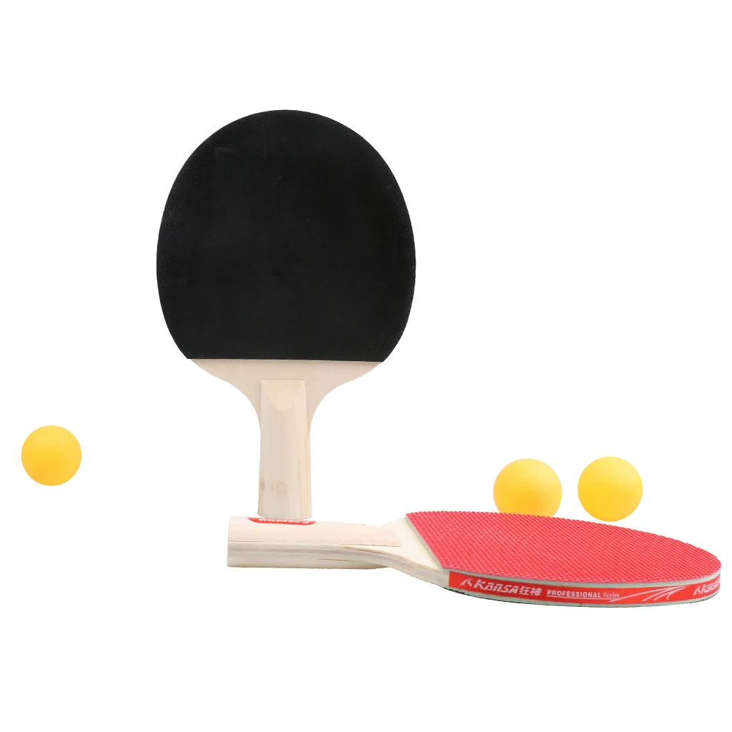 2 шт ракетка для настольного тенниса, тренировочная ракетка для пинг-понга с 3 шариками