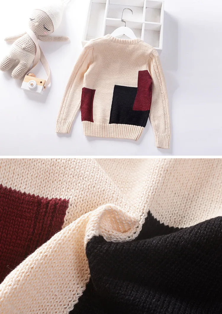 Плотные хлопковые свитера для мальчиков и девочек ростом от 110 до 150 см, детская трикотажная одежда Теплый пуловер хлопковая детская одежда