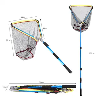 

Portable Triangular Foldable Fishing Nets Telescoping Landing Post Mount Network Trap Aluminum Alloy Fishing Net Y4UB