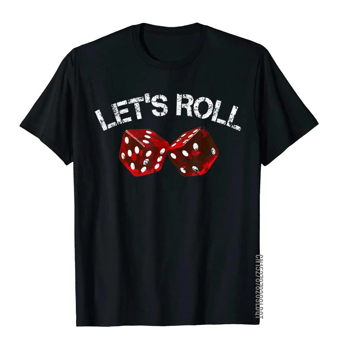 Let's Roll Funny Red Dice Craps T-Shirt__B13882black