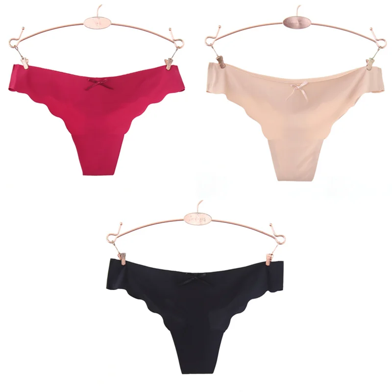 9 3pcs/lot Seamless Ladies Thong Low Waist Women Sexy G String Solid Underwear Panties Wholesale Lots Bulk 20 - Цвет: 9