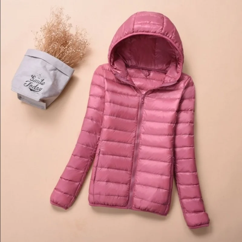

90% Ultra light duck down jackets women 2020 new Hooded autumn winter coat Long Sleeve Warm Slim plus size jacket