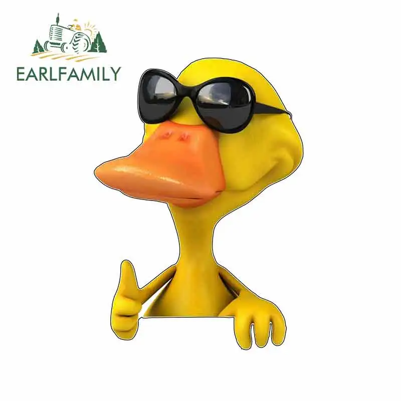 EARLFAMILY 13 см x 9 7 для крутой утки 3D солнцезащитные очки пальцы вверх Мультяшные
