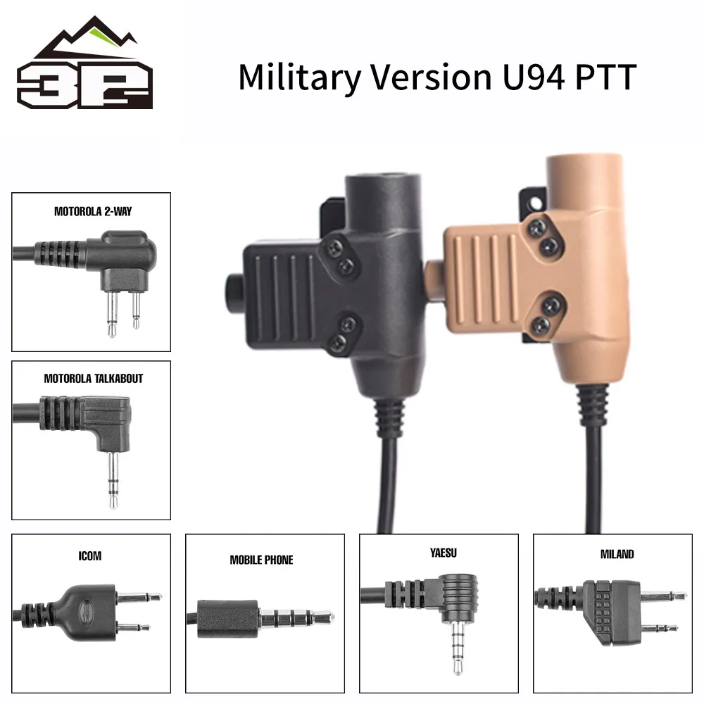 Fone de Ouvido Plugue do Fone de Ouvido Ajuste da Nato Ptt para Rac Nova Tático Comtac 7 Tipos Plugue do Ptt Airsoft Caça Militar Acessórios U94 Tmc
