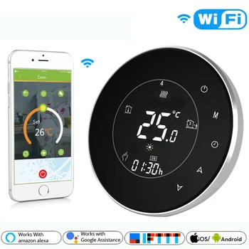 

BHT-6000-GALW Water floor Heating LCD Touch Screen Wifi Thermostat with Remote Control Works with Alexa Google Home IFTTT