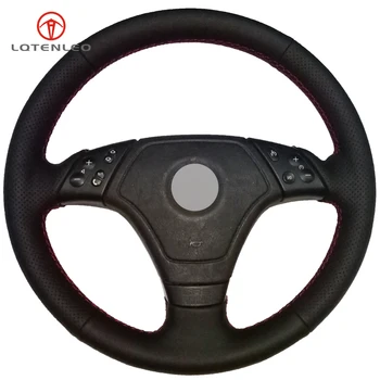 

LQTENLEO Black Artificial Leather Hand Car Steering Wheel Cover for BMW 3 Series E36 1996-2000 E46 1998-2000 Z3 E36/7 1995-1999