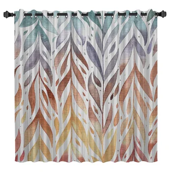 

Hand-Painted Watercolor Plant Autumn Theme Window Treatments Curtains Valance Room Curtains Large Window Curtain Lights Bathroom