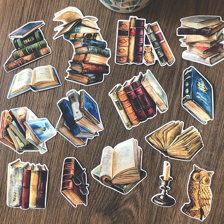 Cartoon Stickers Decorative Stickers Self Adhesive Stickers Custom Stickers Stationery Stickers Anime Stickers Paper Stickers Adhesive Stickers Decorative Labels Stickers Animal Stickers Vintage Library Books Stickers Travel Junkl Journal Craft Paper Scrapbooking Craft Diary Album TN Decorative